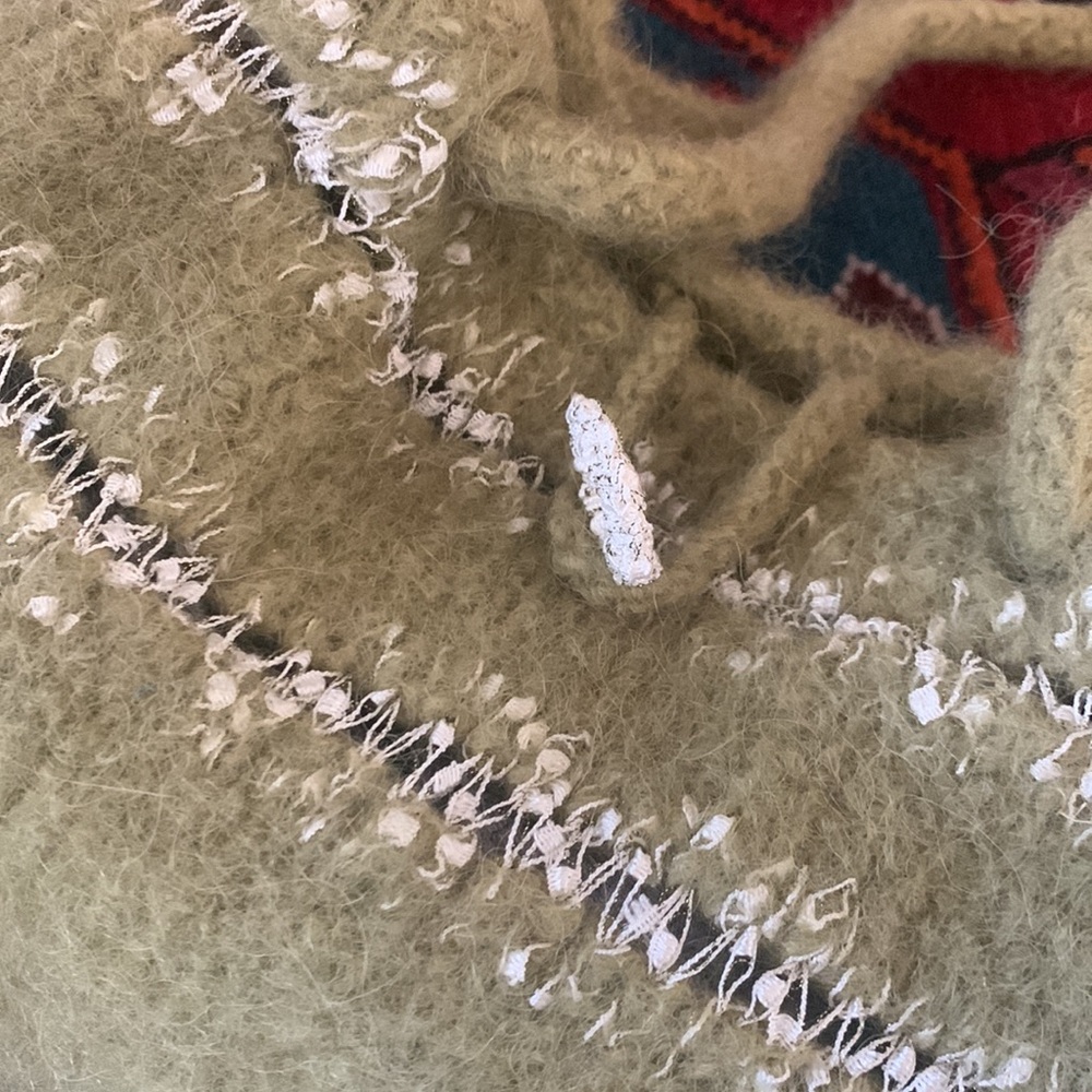 Handmade sage green wool shoulder bag. NWOT - Picture 2 of 7